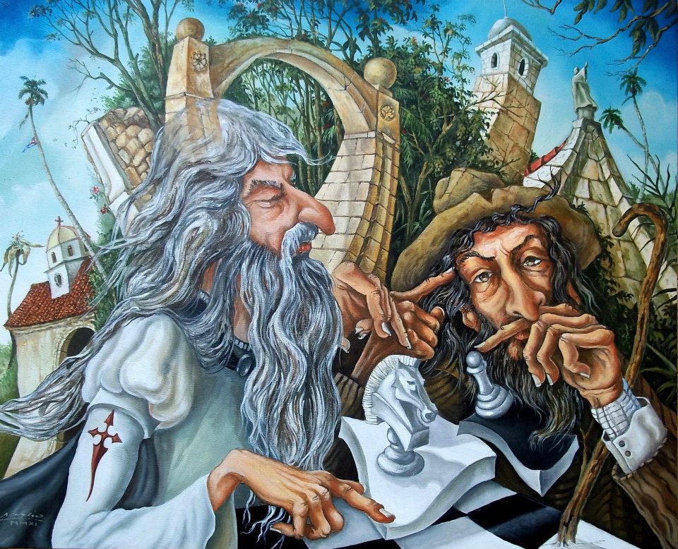 Image of a woman being carried through the air by swans.